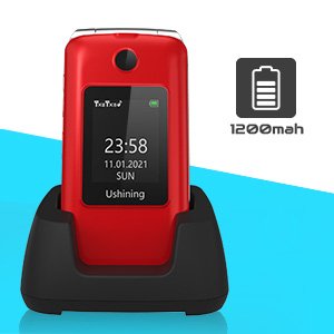 Wholesales Unlocked 2.8 ''+1.77'' 4G LTE Folding Bar Phone for Senior Unlocked Feature Phone Red for Senior